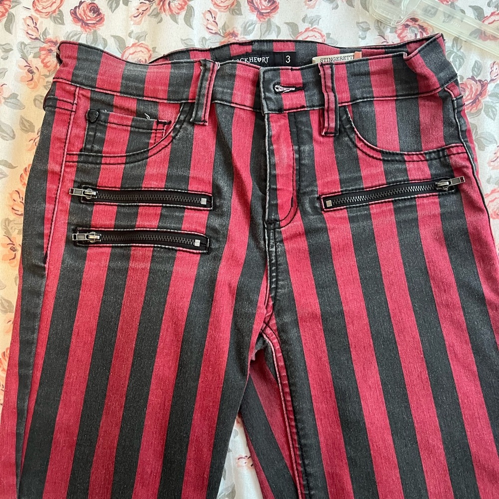 Blackheart Red and Black Striped Pants